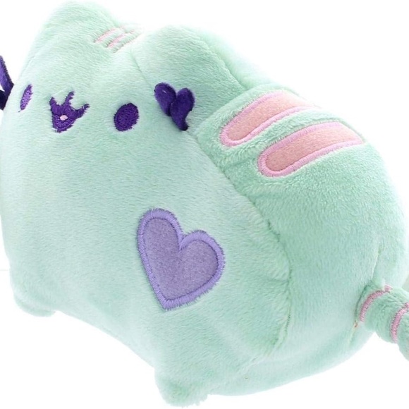 Pusheen Heart Pastel Cat Plush Stuffed Animal, Green, 6" - Picture 2 of 4
